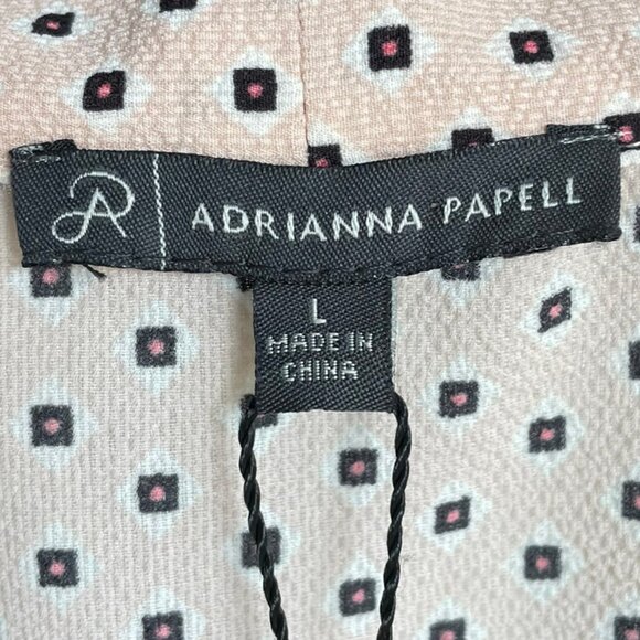NWT ADRIANNA PAPELL Coral Blouse Cross Over Bouffant Sleeve Women's Large, FLAWS - Picture 11 of 16